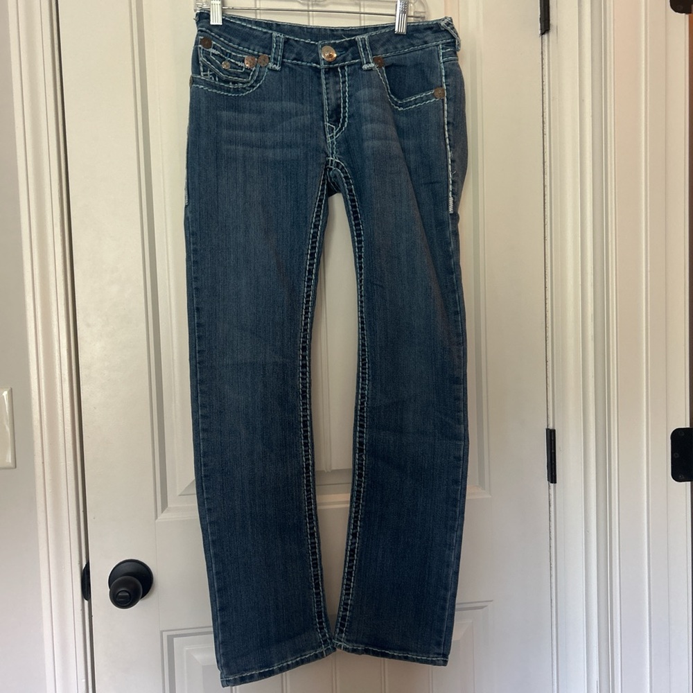 True Religion Blue Straight Leg Jeans